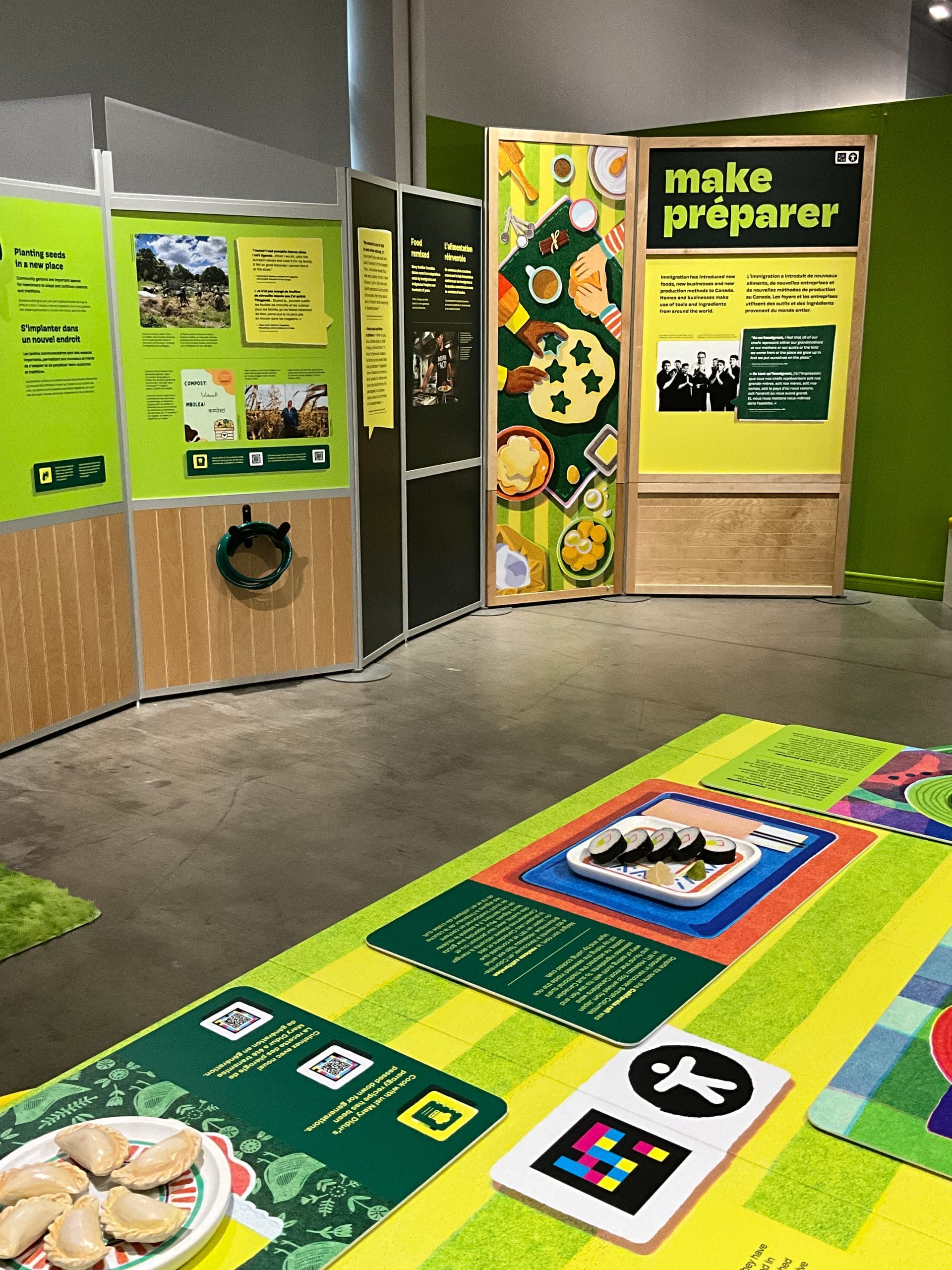 Make préparer exhibition space at Pier 21 with embedded NaviLens codes